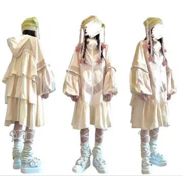 HEIHEI 하트 트랙 원피스 white