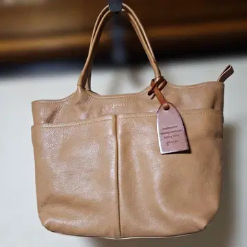 [새상품급] ganton 베이지 가죽 토트백