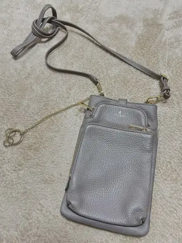 미사용 펠레보르사 스마트폰 숄더 슬림 미니백 그레이 베이지