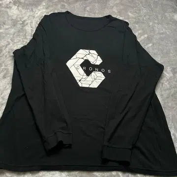 CRONOS 크랙 패턴 긴팔 티셔츠 블랙