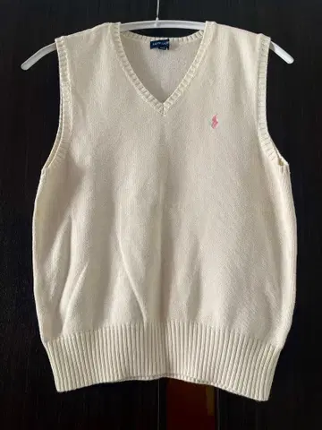 [ 새상품급 ] 랄프 로렌 화이트 니트 베스트 베스트