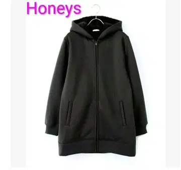 [ 거의 미사용 ] 허니즈 보아 안감 롱 후드티 LL 블랙 블랙 하니포카