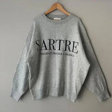 LOUNGEDRESS 자수 로고 니트 그레이