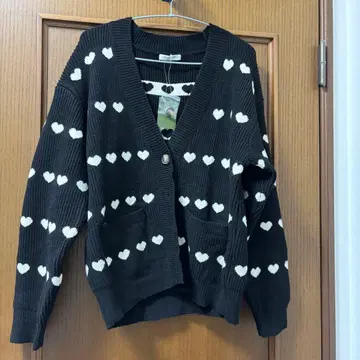 FREAK'S STORE 라인 하트형 가디건 블랙