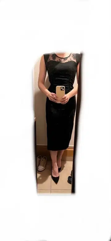 블랙 레이스 타이트 드레스