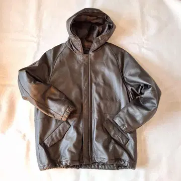양가죽 후드 부착 가죽 자켓