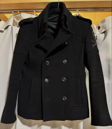 로엔 Roen 스컬 큐빅 P 코트 라이더스 코트 42 사리반