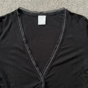 PUPURA 블랙 V넥 가디건 38 캐시미어 혼방