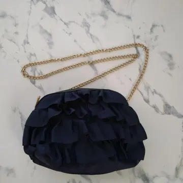 grove 프릴 디자인 체인 숄더백 네이비