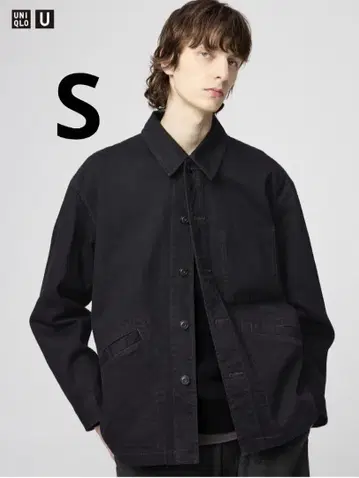 UNIQLO U 오버 사이즈 컬러 데님 자켓 블랙 S