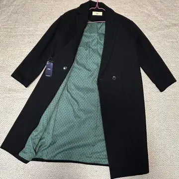 Prifer SHIPS 롱 코트 여성용 L 상당 블랙 총 안감 패턴