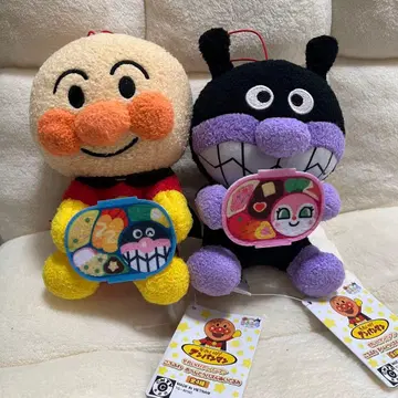 호빵맨 코로후와 도시락 퍼즐 봉제 인형 세균맨 2점 세트
