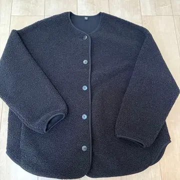 유니클로 [새상품급] 보아 플리스 릴랙스 가디건 블랙 XL