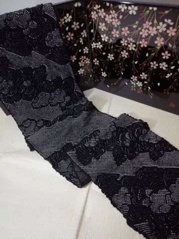 일본 정통 의상 소품 총 조임 오비 장식 천 블랙 베이스