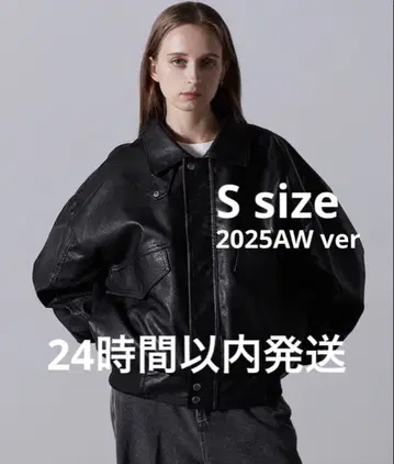 CLEL 빈티지 디자인 인조 가죽 블루종 S 사이즈 2025AW ver