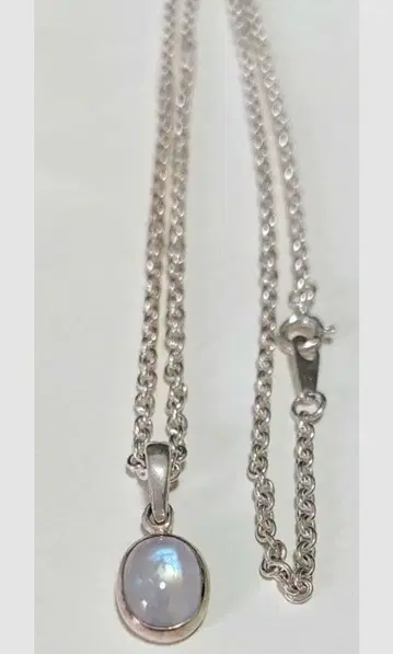 실버 925 문스톤 목걸이