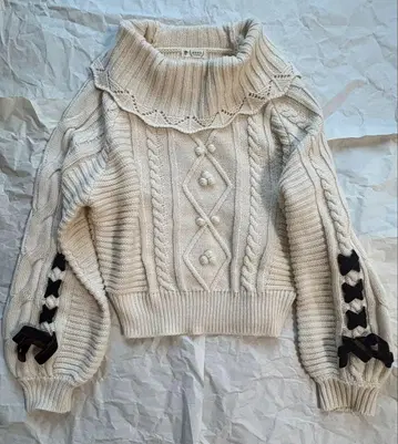 axes femme 리본 포함 니트