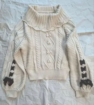 axes femme 리본 포함 니트