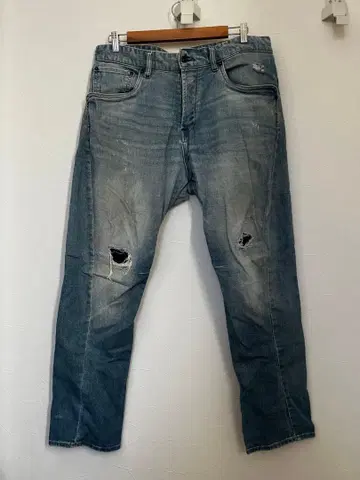 DENHAM FUSION 남성용 - 라이트 블루 풀렝스/데미지 가공