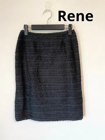 Rene 루네 팬시 트위드 무릎 기장 스커트
