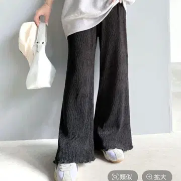 classicalelf/양류 플리츠 이지 팬츠 벨로아 블랙 M