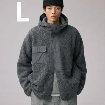 GU x ENGINEERED GARMENTS 보아 플리스 스냅 후드티 L