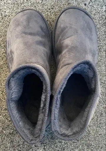 그레이 스웨이드 숏부츠