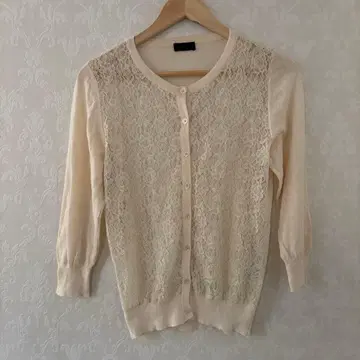 아이보리 레이스 가디건 오부 소매
