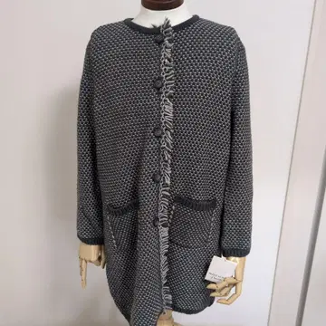 ROCHAS 그레이 프린지 디자인 코트