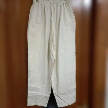 미사용 실크 패밀리 헴프 코튼 아이보리 팬츠 후와리 팬츠