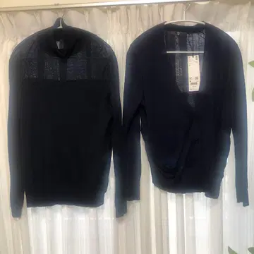 UNIQLO+J 네이비 터틀넥 & 가디건 세트