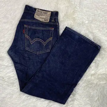 에드윈 EDWIN 503 블루 립 BT500 W32 플레어 구제 의류