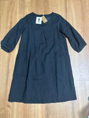 로카파라 린넨 100% 원피스 M 블랙 일본제