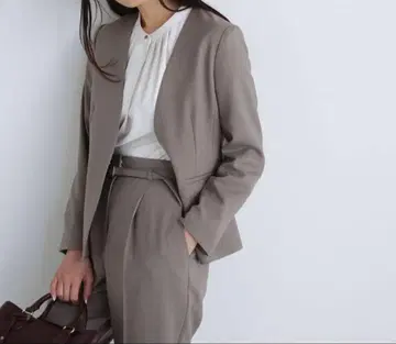 내추럴 뷰티 베이직 노카라 자켓