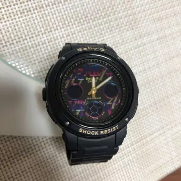 Baby-G 디지털 손목시계 블랙/멀티 컬러