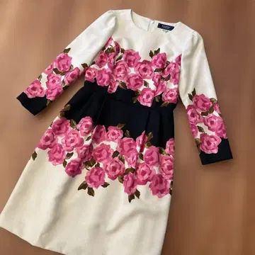 [ 클리닝 완료 ] 엠즈 그레이시 40호 핑크 빨간색 꽃무늬 원피스