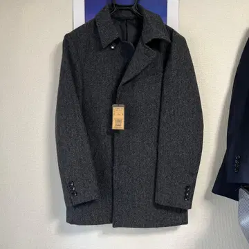 꼼사맨 헤링본 그레이 피코트