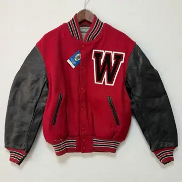 골든 베어 바시티 자켓 와펜 모델 M 레드 x 블랙