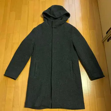 COMME CA DU MODE 후드 부착 그레이 코트