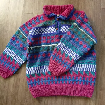 멀티 컬러 니트 스웨터 남성용