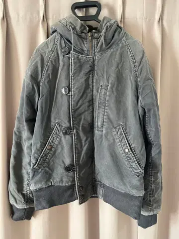 Johnbull 그레이 후드 부착 점퍼