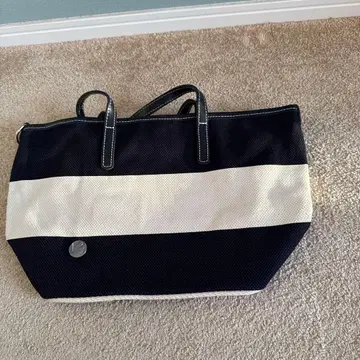 Bonfanti 토트 네이비 x 화이트 이탈리아제