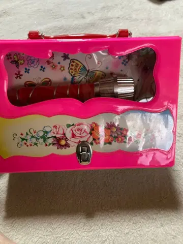 쇼와 레트로 꽃무늬 디자인 핑크 박스