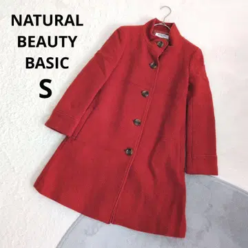 내추럴 뷰티 베이직 코트 S 빨간색 계열 고급 소재 방한 출퇴근용