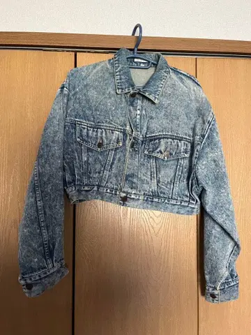 ANDRE JEVAL 애시드 워시 크롭 데님 자켓 G