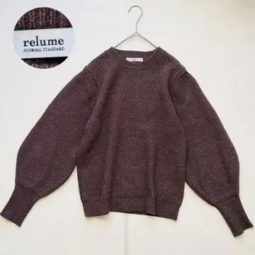 relume 22AW 폭스 울 볼륨 슬리브 풀오버 브라운