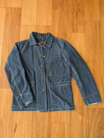 코지마 진즈 데님 셔츠 M 남성용 스트라이프 상의