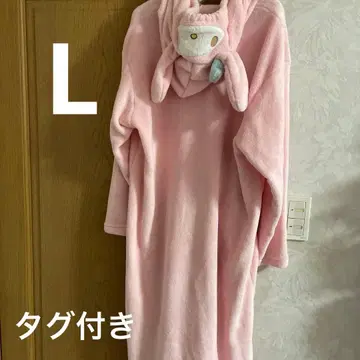 마이멜로디 플리스 후드 부착 핑크 룸웨어 롱