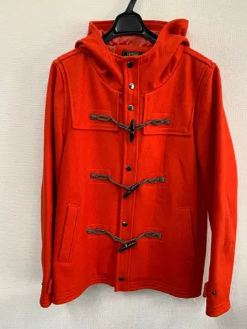 ETBX 오렌지 더플 코트 후드 부착