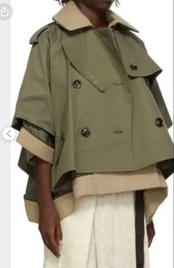 sacai 레이어드 트렌치 숏코트 블랙 (네이비 계열) 사이즈 4